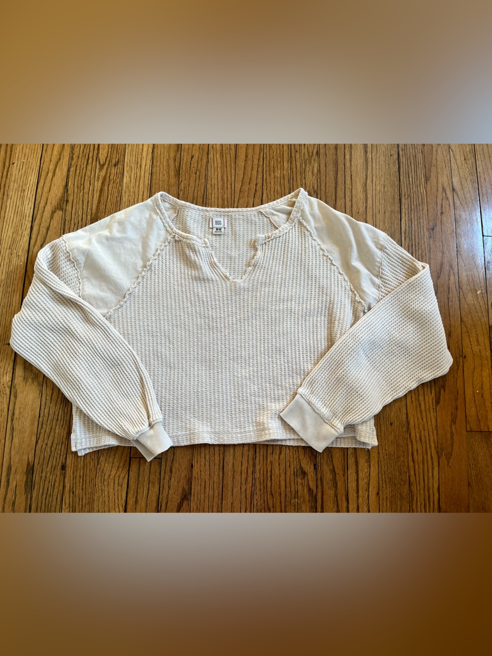 BDG Waffle Knit Beige Top